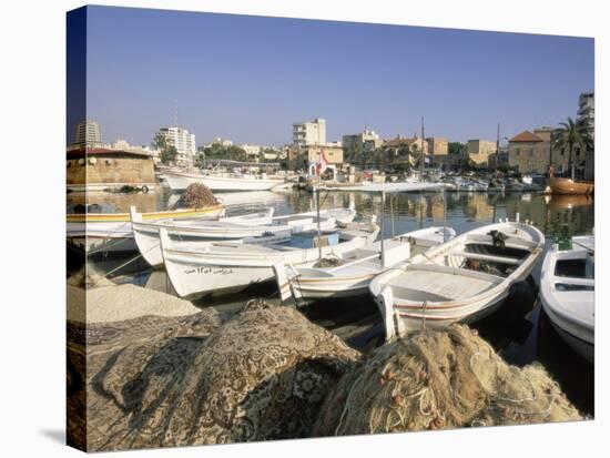 Fishing Boats in the Fishing Harbour, Tyre (Sour), the South, Lebanon, Middle East-Gavin Hellier-Premier Image Canvas