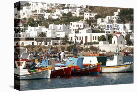 Fishing Boats in the Harbor of Chora, Mykonos, Greece-David Noyes-Premier Image Canvas