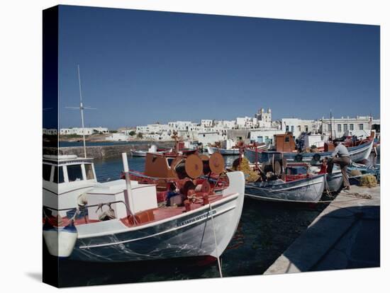Fishing Boats in the Harbour at Naoussa on Paros, Cyclades Islands, Greek Islands, Greece, Europe-Thouvenin Guy-Premier Image Canvas