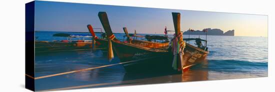 Fishing Boats in the Sea, Phi Phi Islands, Phuket Province, Thailand-null-Premier Image Canvas