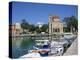 Fishing Boats Moored in Harbour and Domed Church, Aegina Town, Aegina, Saronic Islands, Greece-Lightfoot Jeremy-Premier Image Canvas