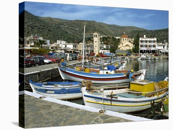 Fishing Boats Moored in the Harbour at Elounda, Near Agios Nikolas, Crete, Greece, Europe-Harding Robert-Premier Image Canvas