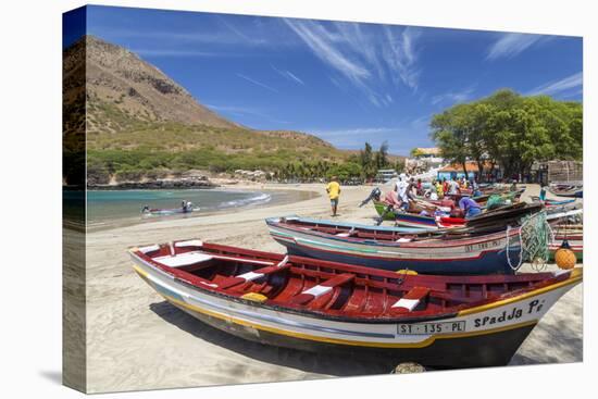 Fishing Boats on Beach, Tarrafal, Santiago Island, Cape Verde-Peter Adams-Premier Image Canvas