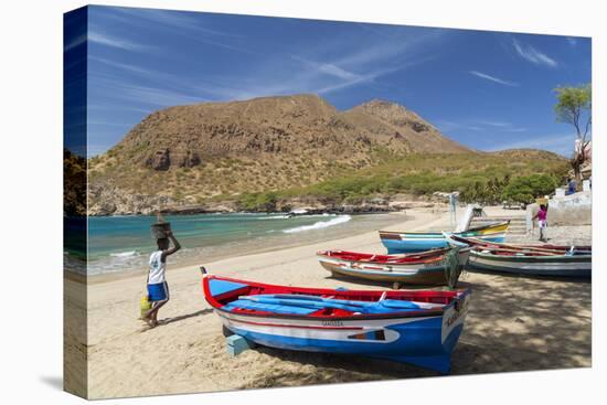 Fishing Boats on Beach, Tarrafal, Santiago Island, Cape Verde-Peter Adams-Premier Image Canvas