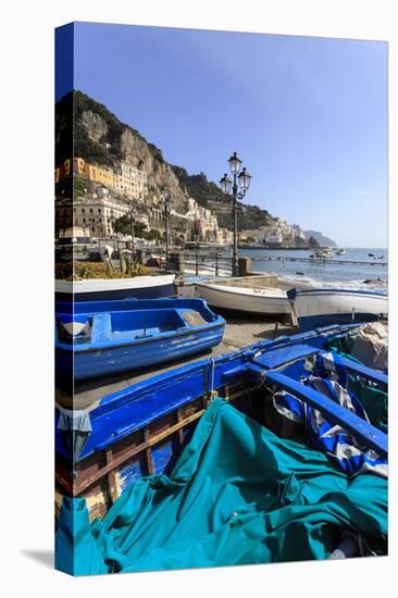 Fishing Boats on Shore, Amalfi Waterfront, Costiera Amalfitana (Amalfi Coast), Campania, Italy-Eleanor Scriven-Premier Image Canvas