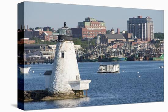 Fishing Boats, Palmer Island Lighthouse, New Bedford Harbor, Massachusetts, USA-Cindy Miller Hopkins-Premier Image Canvas