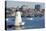 Fishing Boats, Palmer Island Lighthouse, New Bedford Harbor, Massachusetts, USA-Cindy Miller Hopkins-Premier Image Canvas