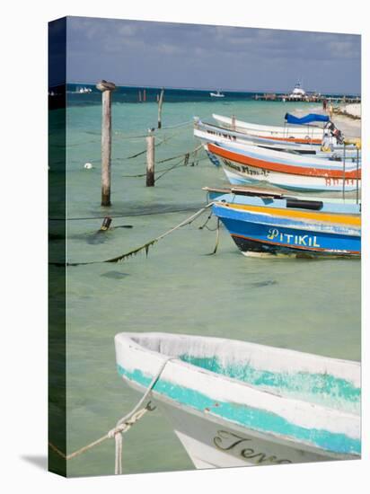 Fishing Boats Tied Up, Isla Mujeres, Quintana Roo, Mexico-Julie Eggers-Premier Image Canvas