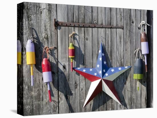 Fishing Buoys on the Side of a Barn in New Hampshire, Usa-Dan Bannister-Premier Image Canvas