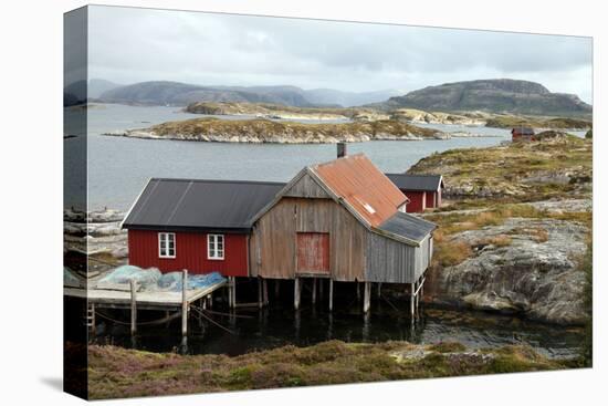 Fishing Cabin on the Island of Villa Near Rorvik, West Norway, Norway, Scandinavia, Europe-David Lomax-Premier Image Canvas