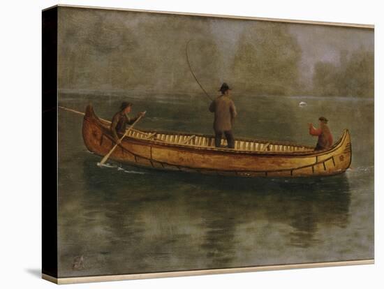 Fishing from a Canoe-Albert Bierstadt-Premier Image Canvas