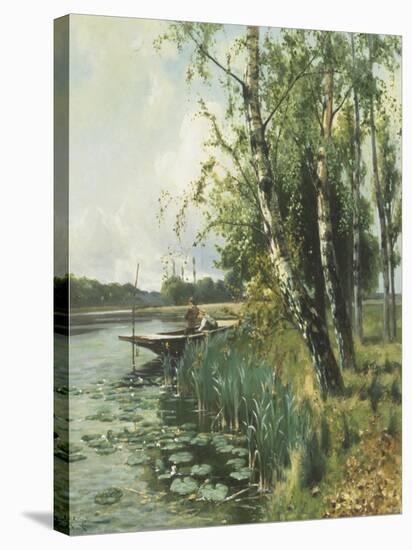 Fishing from a Punt-Arthur Walker Redgate-Premier Image Canvas