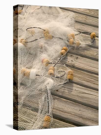 Fishing Nets on Town Pier, Loyalist Cays, Abacos, Bahamas-Walter Bibikow-Premier Image Canvas