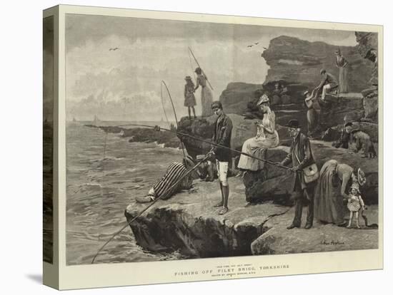 Fishing Off Filey Brigg, Yorkshire-Arthur Hopkins-Premier Image Canvas