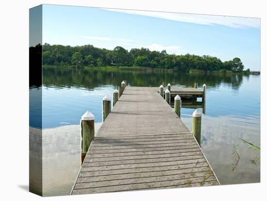 Fishing Pier and Boat Launch in Bayview Park on Bayou Texar in Pensacola, Florida in Early Morning-forestpath-Premier Image Canvas