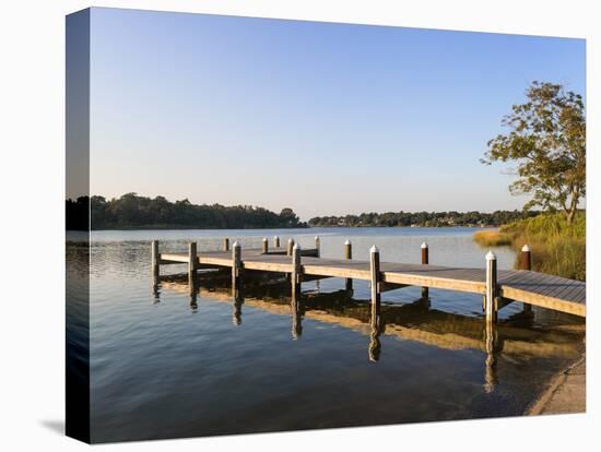 Fishing Pier and Boat Launch in Bayview Park on Bayou Texar in Pensacola, Florida in Early Morning-forestpath-Premier Image Canvas