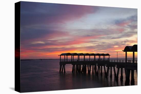 Fishing Pier at Sunset, Jekyll Island, Georgia, USA-Joanne Wells-Premier Image Canvas