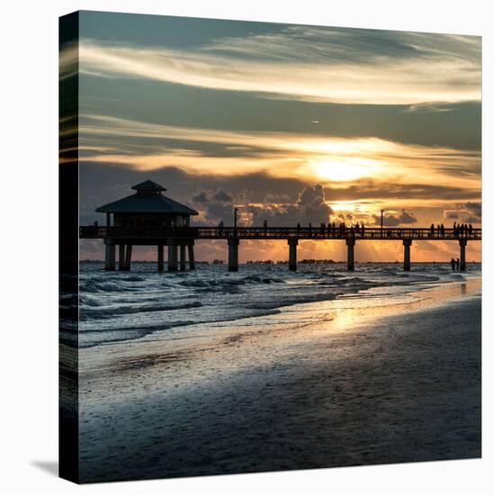 Fishing Pier Fort Myers Beach at Sunset-Philippe Hugonnard-Premier Image Canvas