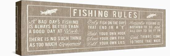 Fishing Rules Panel-The Vintage Collection-Stretched Canvas