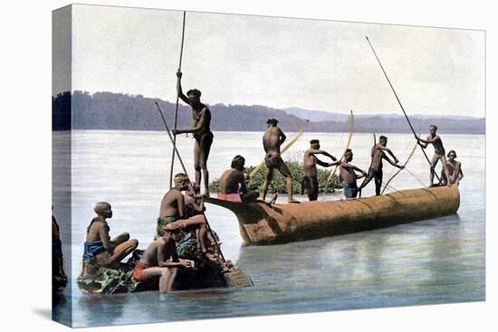 Fishing with a Bow, Andaman and Nicobar Islands, Indian Ocean, C1890-Gillot-Premier Image Canvas