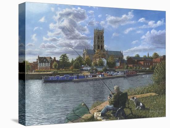 Fishing with Oscar - Doncaster Minster-Richard Harpum-Stretched Canvas