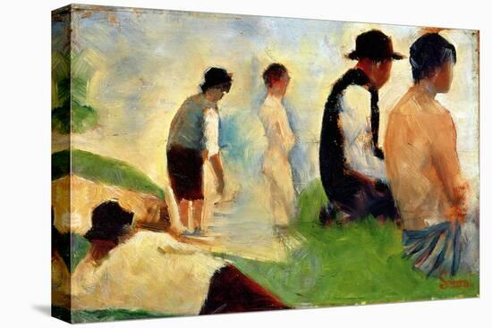 Five Male Figures, Possible Preparatory Sketch for the "Bathers at Asnieres," 1883-Georges Seurat-Premier Image Canvas