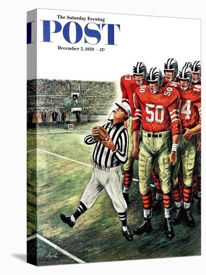 "Five Yard Penalty" Saturday Evening Post Cover, December 5, 1959-Constantin Alajalov-Premier Image Canvas