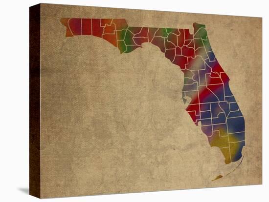 FL Colorful Counties-Red Atlas Designs-Premier Image Canvas