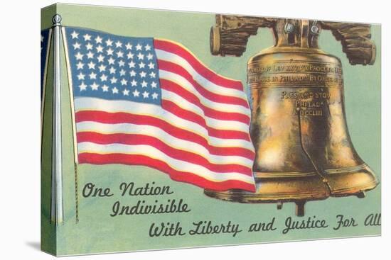 Flag and Liberty Bell-null-Stretched Canvas