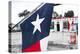 Flag at an Antique Gas Station, Adrian, Texas, USA. Route 66-Julien McRoberts-Premier Image Canvas