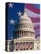 Flag Behind U.S. Capitol-Joseph Sohm-Premier Image Canvas