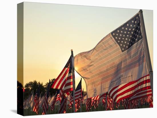 Flag of Honor and American Flags in Honor of the Ten Year Anniversary of 9/11, Salem, Oregon, Usa-Rick A. Brown-Premier Image Canvas
