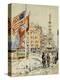 Flags, Columbus Circle, 1918-Childe Hassam-Premier Image Canvas