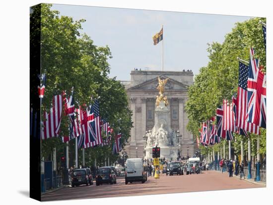 Flags Lining Mall to Buckingham Palace for President Obama's State Visit in 2011, London, England-Walter Rawlings-Premier Image Canvas