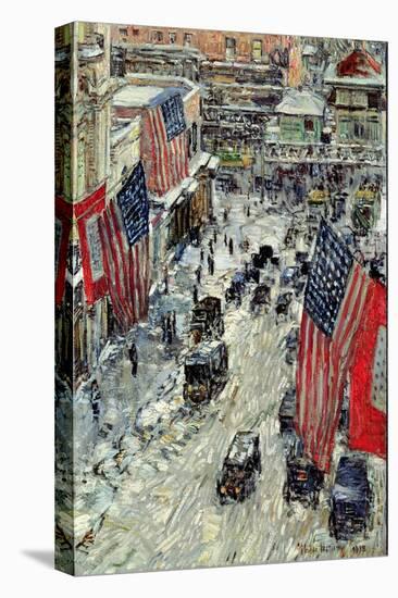 Flags on 57th Street, Winter 1918-Childe Hassam-Premier Image Canvas