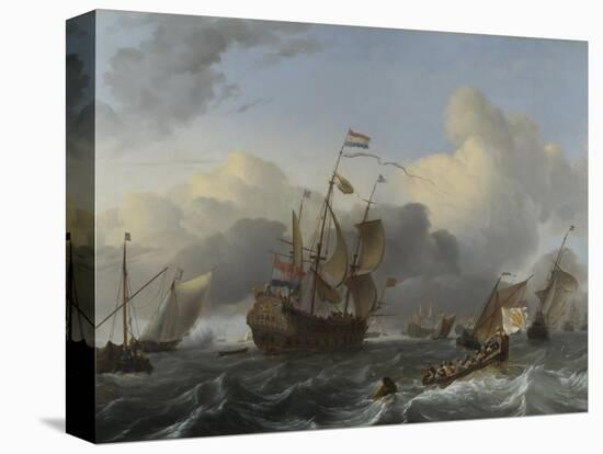Flagship Eendracht and a Fleet of Dutch Men-Of-War, C. 1670-Ludolf Bakhuizen-Premier Image Canvas