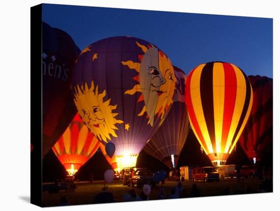 Flames Light up the Evening as Hot Air Balloonists Participate-null-Premier Image Canvas