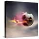 Flaming Soccer Ball-null-Premier Image Canvas
