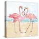 Flamingo Fever Beach-Anne Tavoletti-Stretched Canvas