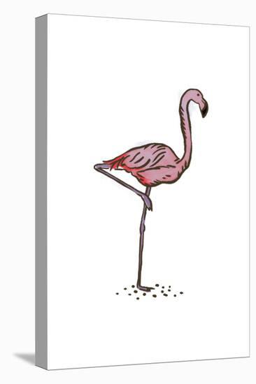 Flamingo - Icon-Lantern Press-Stretched Canvas