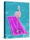 Flamingo On Raft-Matthew Piotrowicz-Stretched Canvas