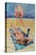 Flamingo On Sun Bather-Kestrel Michaud-Premier Image Canvas