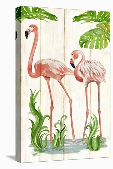 Flamingo Stroll 2-Mary Escobedo-Stretched Canvas