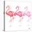 Flamingo Trio II-Tiffany Hakimipour-Stretched Canvas