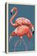 Flamingo-Lantern Press-Stretched Canvas