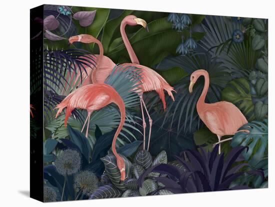 Flamingos in Blue Garden-Fab Funky-Premier Image Canvas
