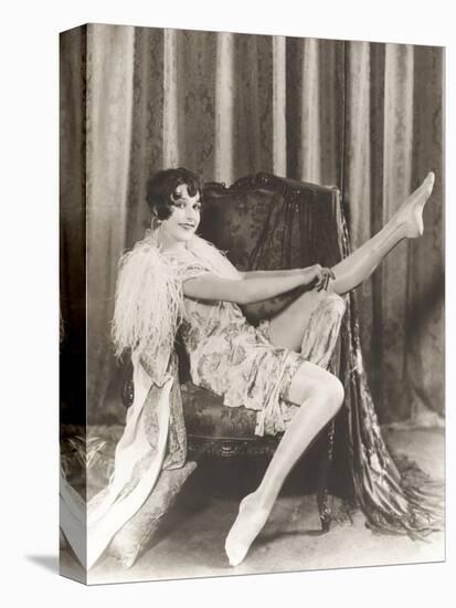 Flapper Rolling Up Stockings-null-Stretched Canvas