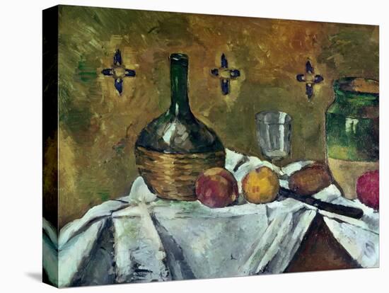 Flask, Glass and Fruit, 1877-Paul Cézanne-Premier Image Canvas