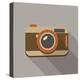 Flat Long Shadow Retro Camera Icon-YasnaTen-Stretched Canvas