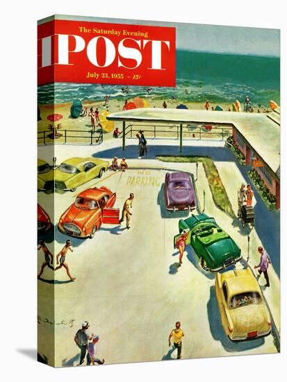 "Flat Tire at the Beach" Saturday Evening Post Cover, July 23, 1955-Thornton Utz-Premier Image Canvas